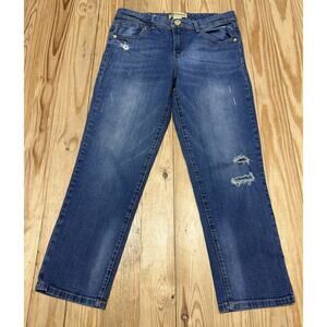 Democracy Jeans Women's Freedom Ankle Skimmer Distressed Stretch Denim Sz. 8